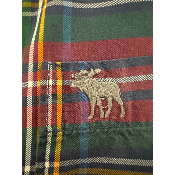 Ambercombie & Fitch muscle button down long sleeve Christmas men’s top Sz S - Picture 5 of 10